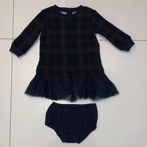 LIKE NEW! Ralph Lauren Navy, Green, and Red Plaid Infant Dress